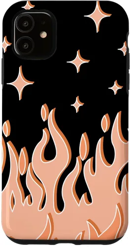 Vista 8 de Funda Gótica Pastel para iPhone 16 con diseño de llama naranja