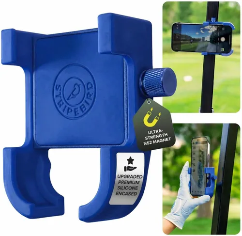 Vista 13 de Stripebird - Soporte Magnético Original para Teléfono de Golf - Accesorio para Carrito de Golf - Montura delgada para Smartphone - Almacena y Accede