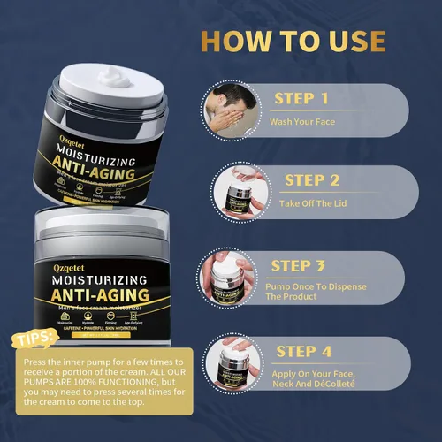 Vista 6 de Crema facial para hombre, antienvejecimiento, crema hidratante facial para hombre, loción facial con colágeno, retinol y ácido hialurónico, cuidado