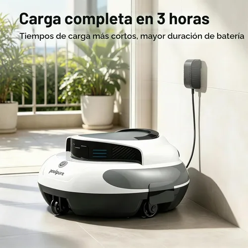 Vista 2 de POOLPURE Limpiador de piscina inalámbrico profesional, estacionamiento de autoservicio