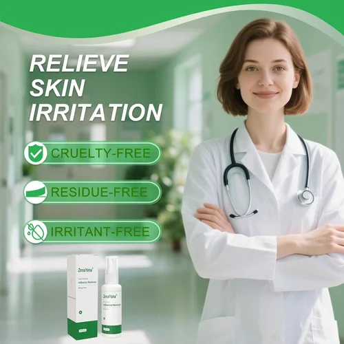 Vista 5 de Spray removedor de adhesivo, removedor de adhesivo médico sin picaduras para la piel, ideal para pacientes con ostomía, eliminación de piel sensible