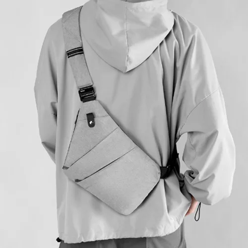 Vista 7 de BIMHHUSE Bolso bandolera ligero y delgado en el pecho, resistente al agua, antirrobo, bolso cruzado para hombres y mujeres