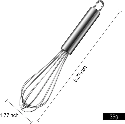 Vista 6 de Aniso Batidor de acero inoxidable (8.4 pulgadas, plateado) que funciona muy bien para tazas y recipientes pequeños, es ideal para tareas de lotes