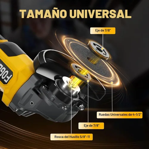 Vista 2 de Amoladora Angular Inalámbrica, Herramientas de Amoladora Eléctrica de 4-1/2 Pulgadas Compatible con Batería Dewalt 20V MAX, Amoladora Inalámbrica