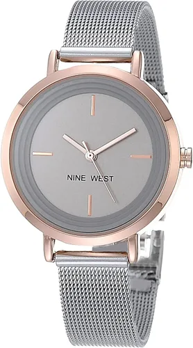 Vista 7 de Nine West - Reloj de brazalete de malla para mujer