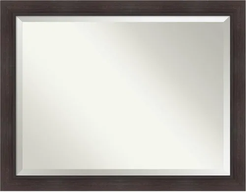 Vista 86 de Amanti Art Espejo de baño marrón para sobre lavabo, espejo rectangular de 24x20 Caleb Brown para tocador, marco rústico pequeño de estilo campestre