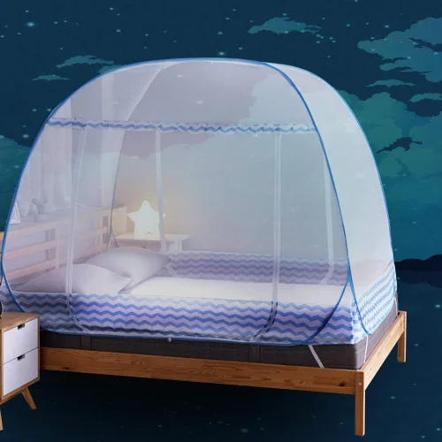 Vista 8 de Jsanh Mosquitera plegable para tienda de campaña, cortinas para camas, red portátil de tamaño King con parte inferior para bebés y adultos de 80 x