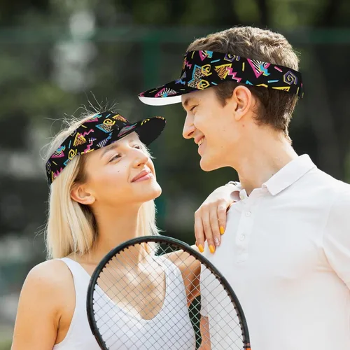 Vista 7 de Sombreros retro de los años 80 y 90 para mujeres y hombres, divertidos iconos retro de los años 80 y 90, sombrero de visera solar para mujeres