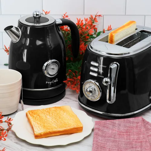 Vista 7 de MegaChef Tetera eléctrica de 1.7 litros y tostadora de 2 rebanadas (Negro)