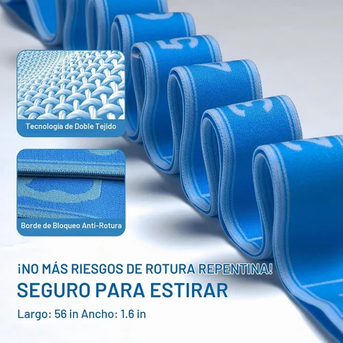 Vista 2 de Slim Panda Correa elástica, flexibilidad, bandas elásticas de baile, correa elástica de yoga con 9 bucles para terapia física, pilates, yoga