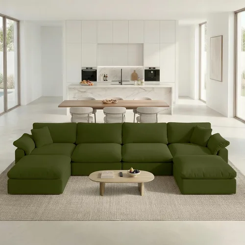 Vista 54 de Sofá modular modular con asiento profundo extra cómodo, sofás modernos negros para sala de estar, apartamento, oficina, espacio pequeño