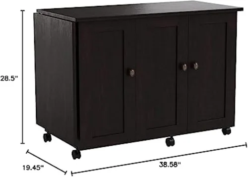 Vista 7 de Mueble móvil para costura y otras manualidades de madera de cerezo, Madera Manufacturada, Cinnamon Cherry