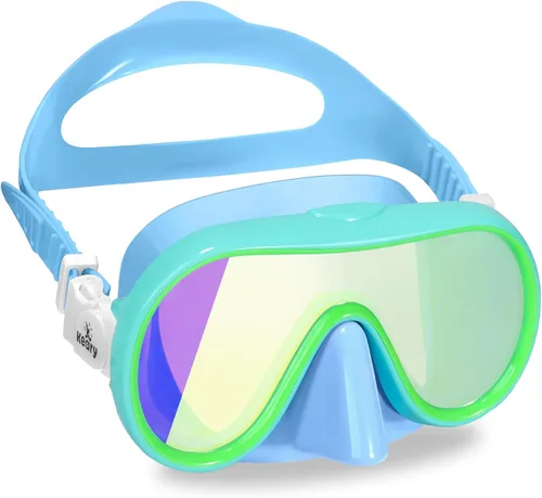 Vista 12 de Keary Gafas de natación para niños con cubierta de nariz para 5-16 años, máscara de natación para niños pequeños, niñas y jóvenes, antivaho