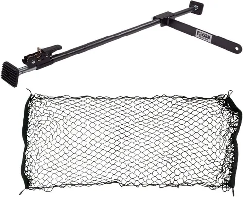 Vista 8 de Mytee Products Barra de Bloqueo de Carga Ajustable de Servicio Pesado de 40"-70" con Barra Divisora de 16" y Red de Almacenamiento para Sujeción