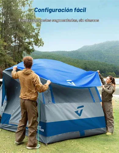 Vista 8 de JOYTUTUS Tienda de campaña SUV para acampar con sombrilla impermeable, diseño de doble puerta, tienda de campaña para auto con postes de aluminio
