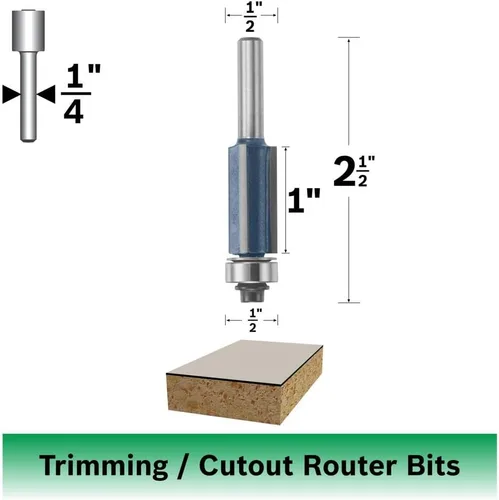 Vista 5 de BOSCH 85216M Broca de corte empotrado de 3 flautas con punta de carburo de 1/2 pulgada x 1 pulgada
