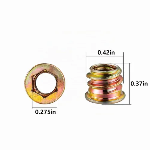 Vista 2 de Wensilon 1/4 "-10 200 piezas de insertos roscados para madera hexagonal, insertos de madera, tuercas para muebles