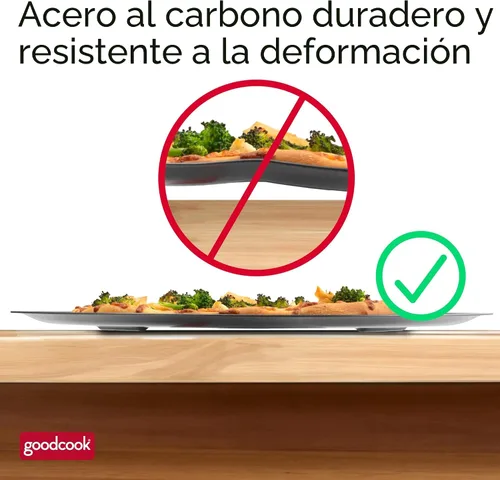 Vista 6 de GoodCook AirPerfect Sartén Antiadherente para Pizza de 16" – Sartén para Pizza para Horno, Sartén Redonda Perforada para Pizza, Sartén para Hornear