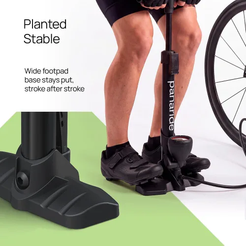 Vista 6 de Bomba de bicicleta de suelo, inflador avanzado de neumáticos de bicicleta, bomba de aire manual para bicicleta con válvulas Presta y Schrader