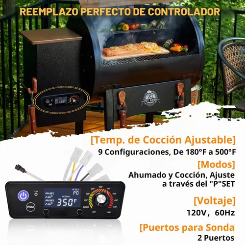 Vista 7 de Piezas de repuesto de controlador de termostato digital actualizado con pantalla LCD para parrillas de pellets Pit Boss Smokers Austin
