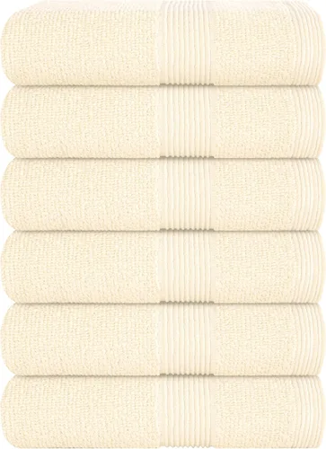Vista 37 de Belizzi Home Juego de toallas de 8 piezas, 100% algodón hilado en anillo, 2 toallas de baño de 27 x 54 pulgadas, 2 toallas de mano de 16 x 28