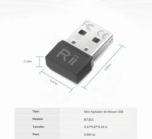 Vista 3 de Rii Mouse Jiggler - Jigglers de ratón USB indetectables con movimiento automático, sin software, Plug & Play, simular movimiento para mantener