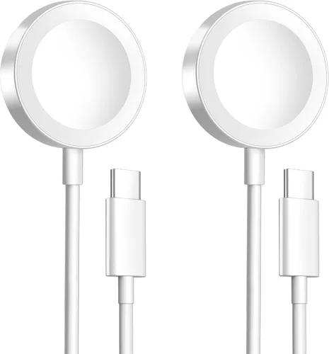 Vista 7 de Cable de carga magnético para cargador de Apple Watch, puerto USB C, cable de carga inalámbrico compatible con iWatch Series Negro