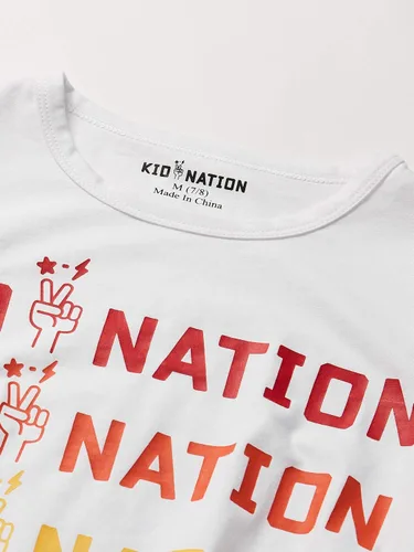 Vista 5 de Kid Nation Kids Unisex 2 paquetes de camisetas y pijamas sólidos y gráficos para niños de 4 a 12 años
