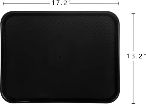Vista 3 de Aebeky Bandejas de plástico para cafetería, bandejas de comida rápida, 13 x 17 pulgadas, juego de 6 (negro)