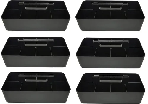 Vista 16 de Cesta grande portátil, divisores DIY, 8 compartimentos, organizador para suministros escolares, de oficina, para el hogar y negocios, cesta portátil