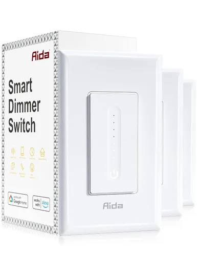 Vista 8 de AIDA Interruptor de luz inteligente, interruptor inteligente WiFi de 3 vías, compatible con Alexa y Google Home, requiere cable neutro, interruptor
