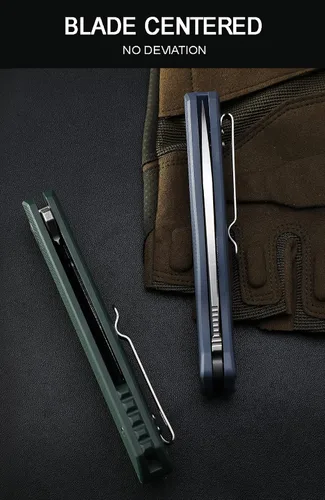 Vista 5 de Petrified fish Mango G10 Hoja de acero D2 2CR13 rodamiento de bolas plegable cuchillo de bolsillo con tapa abatible para acampar, caza, uso diario
