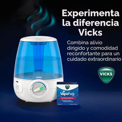 Vista 6 de Vicks Humidificador ultrasónico sin filtro, recomendado por pediatras*, humidificadores ultrasónicos de niebla fría de 1.2 galones para dormitorios