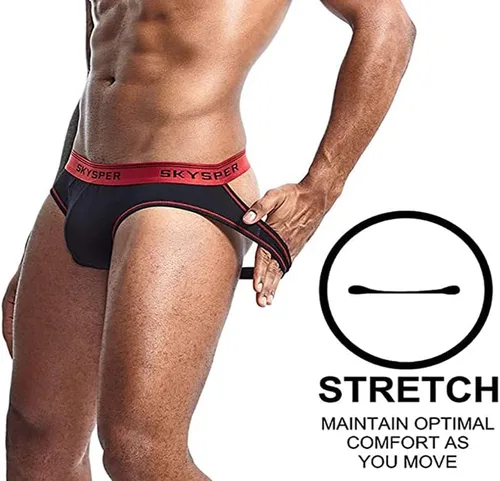 Vista 4 de SKYSPER Suspensorio de malla transpirable para hombre, 2 piezas, 3 piezas, 4 piezas, ropa interior masculina, partidarios atléticos para hombres