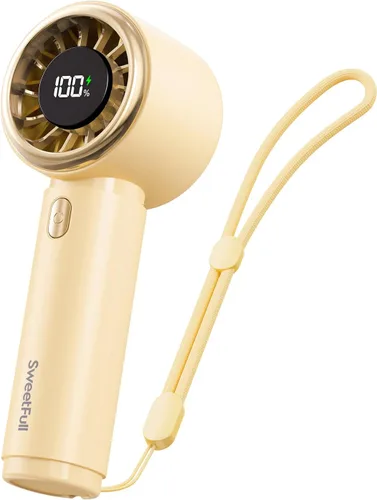 Vista 6 de SWEETFULL Mini ventilador portátil, lindo ventilador de mano beige
