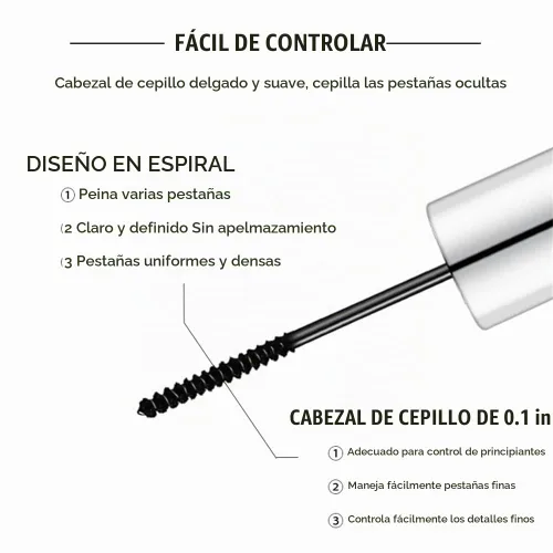Vista 2 de Honey Whisper - Máscara 4D para pestañas cortas y finas, pestañas extralargas, impermeables, pestañas voluminosas, de larga duración, a prueba