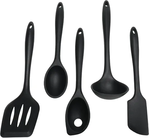 Vista 4 de Chef Craft - Cucharón de silicona de primera calidad, 11.25 pulgadas, negro