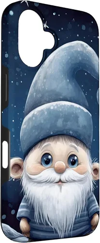 Vista 3 de iPhone 16 Funny Winter Gnome For Christmas Cute Xmas Snowflake Pattern Case