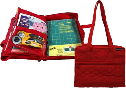 Vista 11 de Yazzii Quilter's - Bolsa para proyectos con 19 bolsillos, organizador de bolsas de almacenamiento portátil, organizador de almacenamiento multiusos