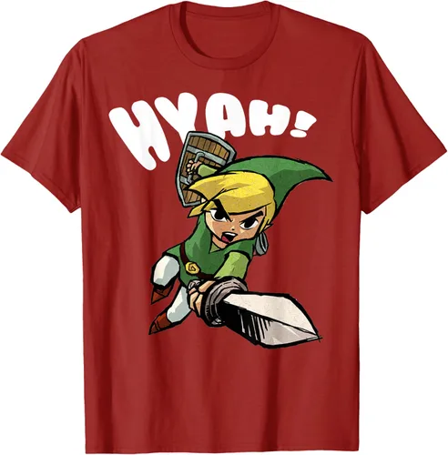 Vista 20 de Nintendo Legend of Zelda Link Hyah Poster - Camiseta pequeña Azul Marino