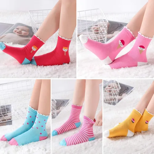 Vista 3 de Calcetines de vestir de algodón suave de moda para niños y niñas