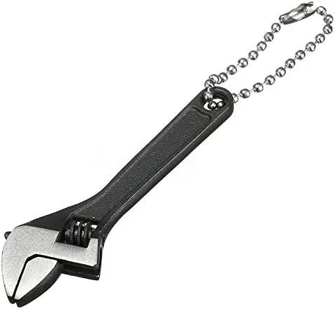 Vista 2 de Mini llave de 2.5 pulgadas/2.677 in, llave de tuerca ajustable, herramienta de mano, herramienta de mano, anillo de cadena de regalo