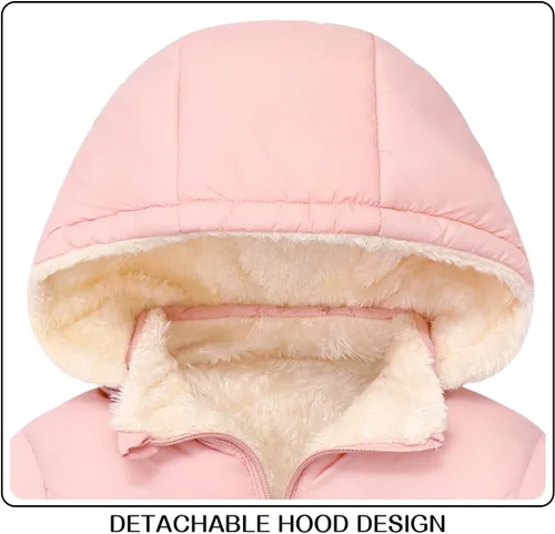 Vista 3 de Abrigo de invierno para bebé, chaqueta de forro polar para niños, ropa de suéter para niña, 1-6 años