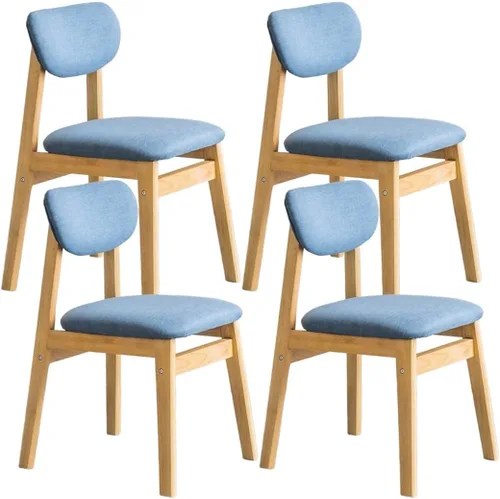 Vista 17 de YVYKFZD Dining Chairs Set, Solid Wood Kitchen Chairs, Upholstered Dining Room Chair with Curved Backrest, Living Room Chair with Removable Fabric
