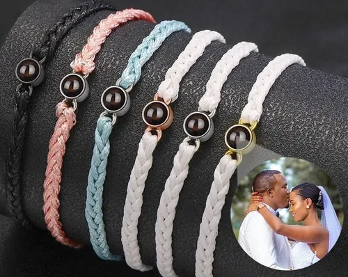 Vista 3 de Pulseras personalizadas con imagen en el interior Pulseras de proyección personalizadas con fotos, foto personalizada, aniversario conmemorativo