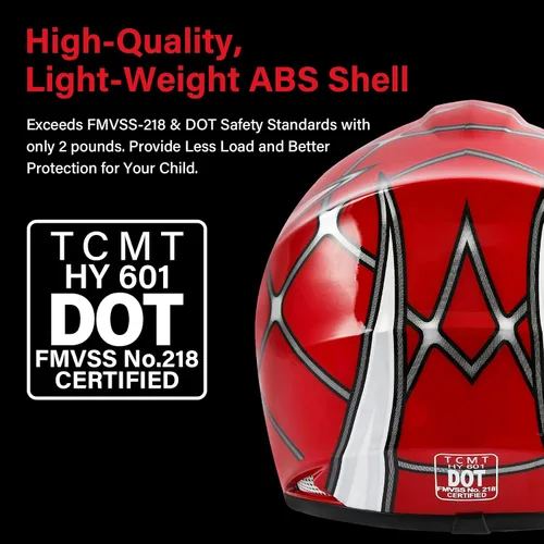 Vista 64 de SLMOTO - Casco DOT para niños y jóvenes, casco de motocross para todoterreno y calle, casco de motocicleta, casco de bicicleta de tierra, motocross