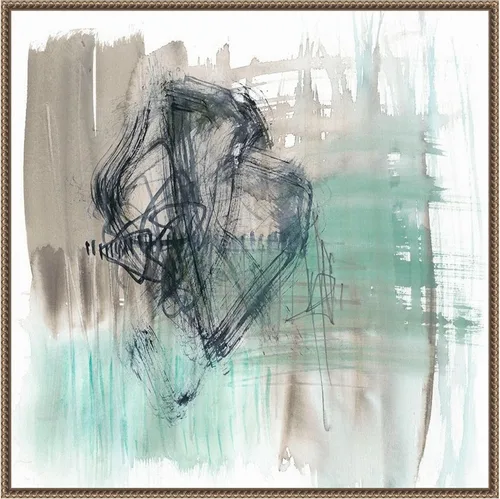 Vista 18 de Amanti Art Framed Canvas Wall Art 16x16 Scribble Scrabble II by Jennifer Goldberger, Framed Wall Art Canvas, Abstract Artwork, Traditional Decor