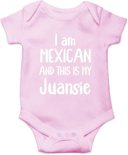 Vista 5 de CBTwear Traje de bebé con texto en inglés "I Am Mexican And This Is My Juansie", ropa de humor unisex