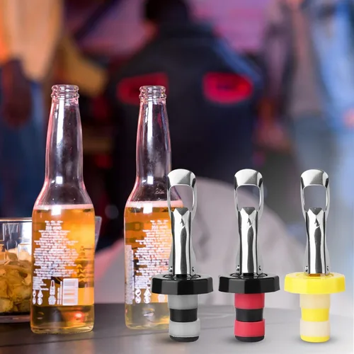 Vista 6 de Tapones de vino reutilizables de 6 piezas, tapón de botella de vacío de silicona, tapón de botella de bebida manual expansible, botella de vino
