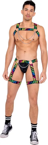 Vista 2 de Roma Costume Roma's Pride Collection Mens Thong with Attached Garters